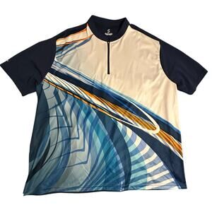 NWT Savalino Fox Navy "Big Money" 1/4 Zip Bowling Jersey 3XL